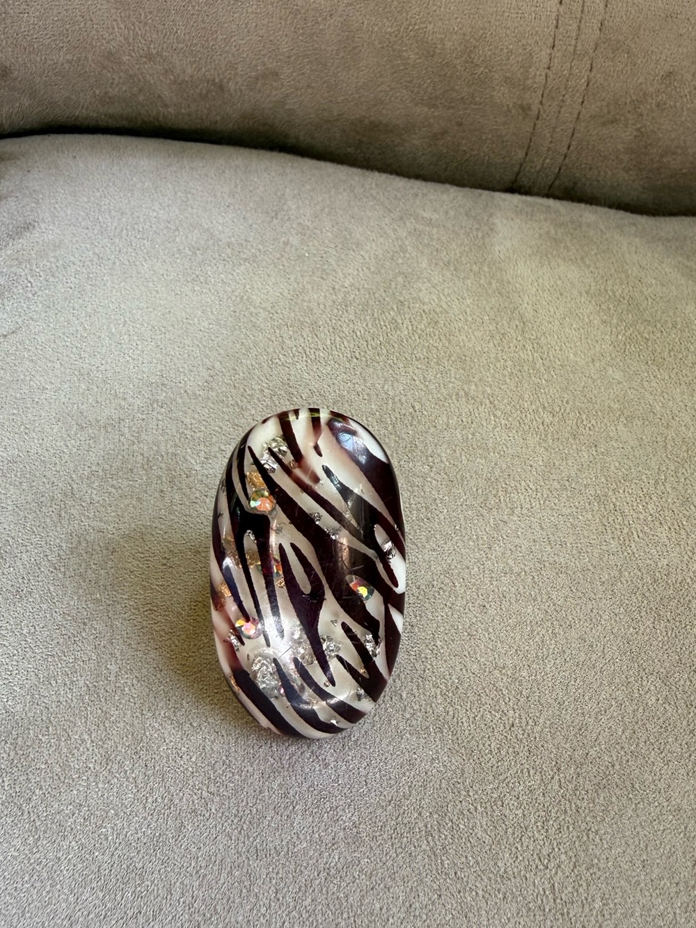 Vintage Y2K Zebra- Print Ring